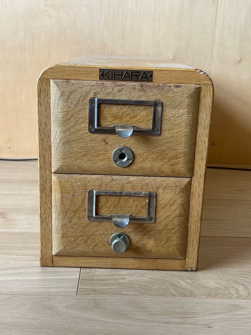 KIHARA 木製 2段引き出し収納ボックス