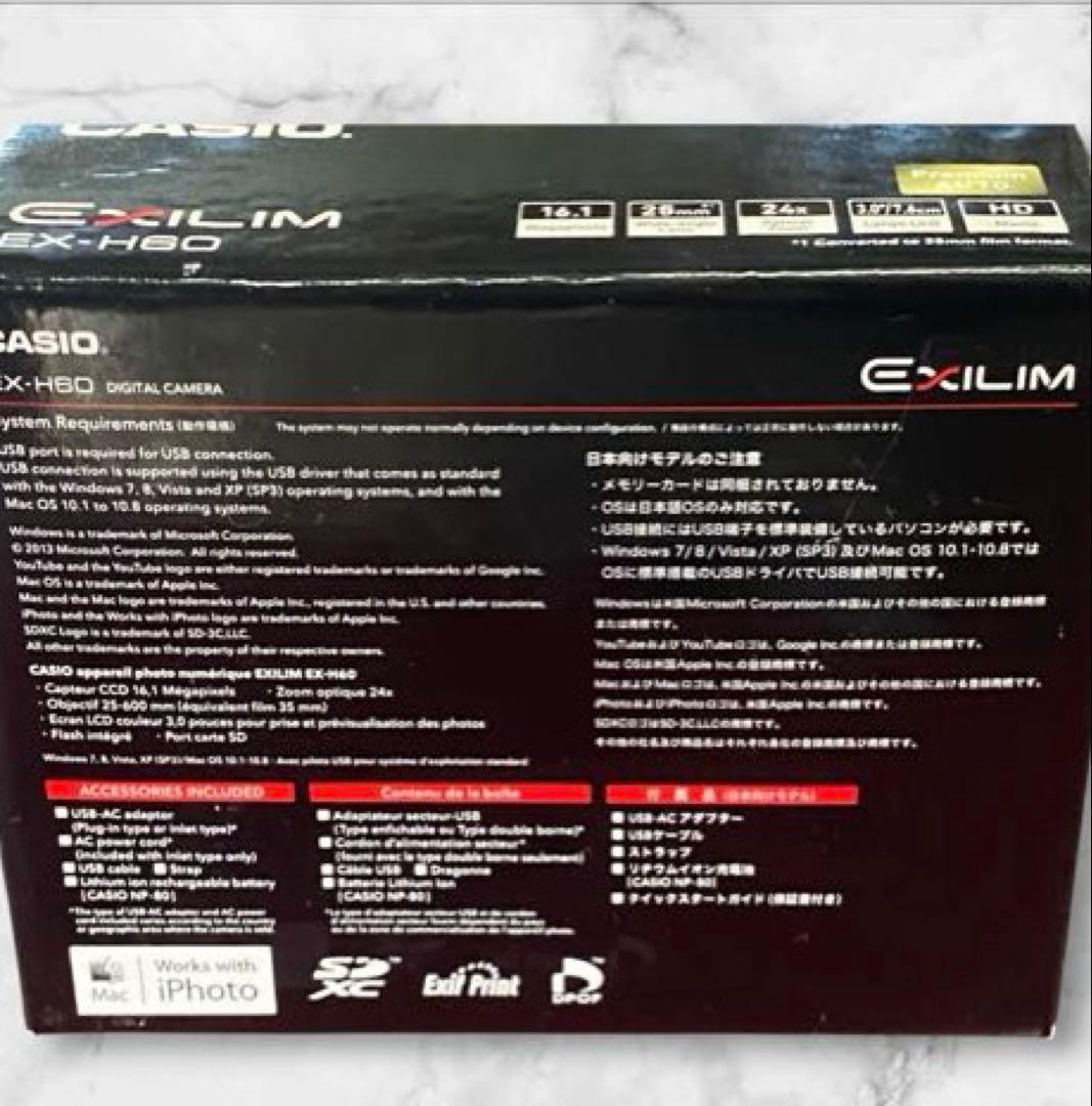 【カシオ】付属品箱付CASIO EXILIM EX-H60/コンデジ/ブラック