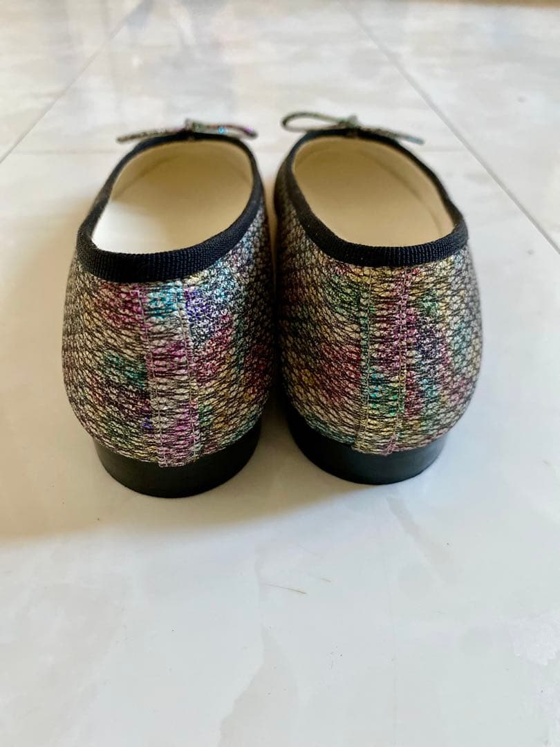 美品 CHANEL ツイード バレエシューズ バレリーナ 37 24 シャネル