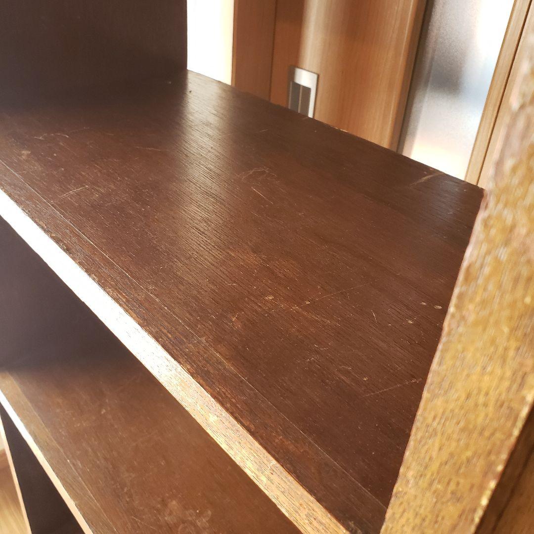 ラワンの5段収納棚　木製　ラワン材　オープンラック　古家具