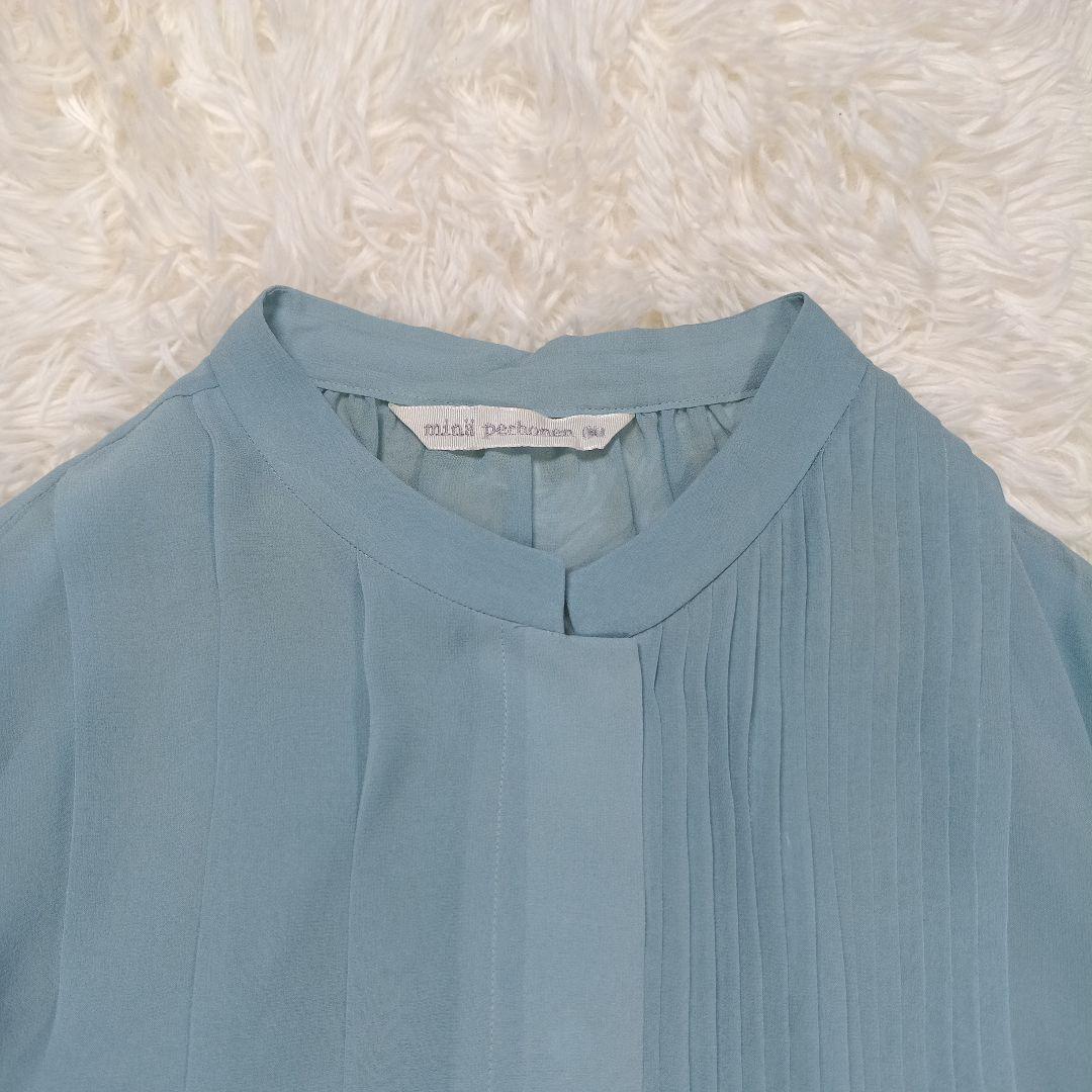 極美品✨ミナペルホネン現行　シルク100 シフォンブラウス　希少40　マオカラー