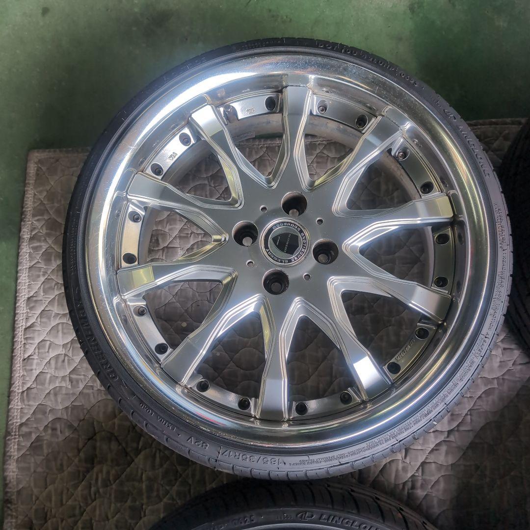 【深リム】WORK Schwarz 17インチ185/35R17 4本 2025