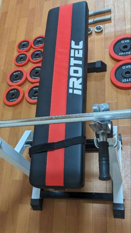 【美品・引取限定】IROTEC アイロテックダンベル＆ベンチプレス70kgセット
