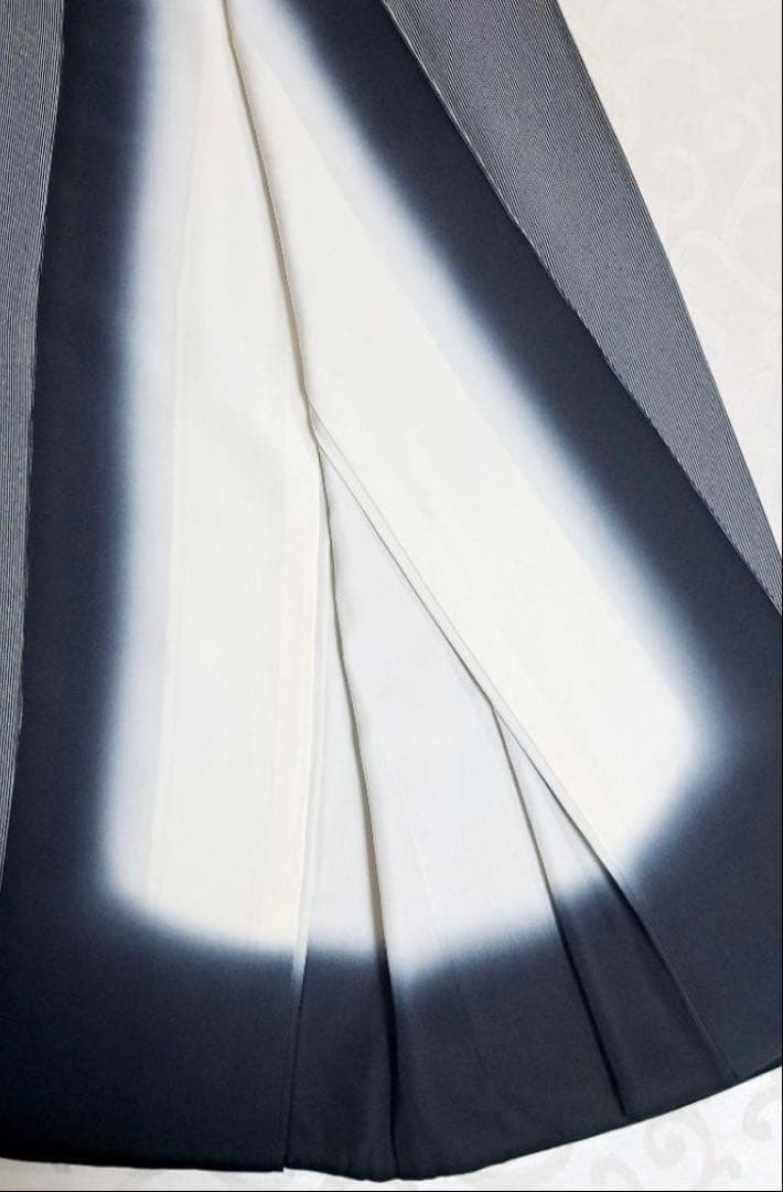 江戸小紋 万筋　黒x薄グレー袷　正絹　縞　丈160 裄65、5 紋なし