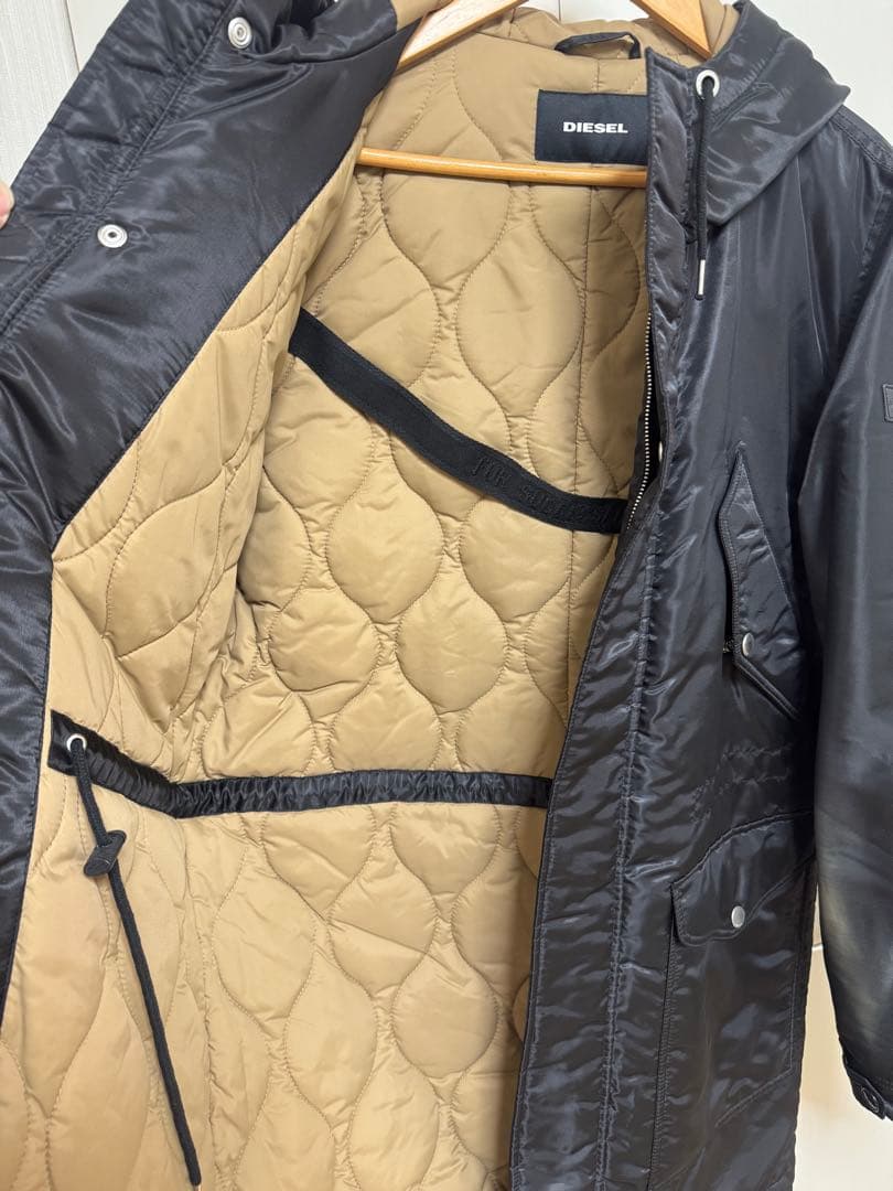 DIESEL フード付き バイカラー モッズコート L ディーゼル