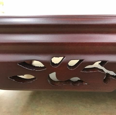 お値下げしました。紫繵調松彫り花台