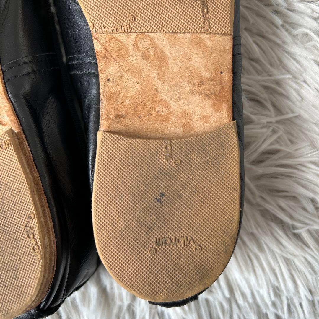 【美品】E.PORSELLI×FRAMeWORK 別注バレエシューズ ブラック