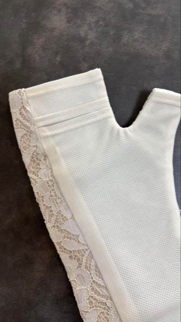 ロング アームカバー (メッシュ) レース接触冷感生地 【Rose Blanc】