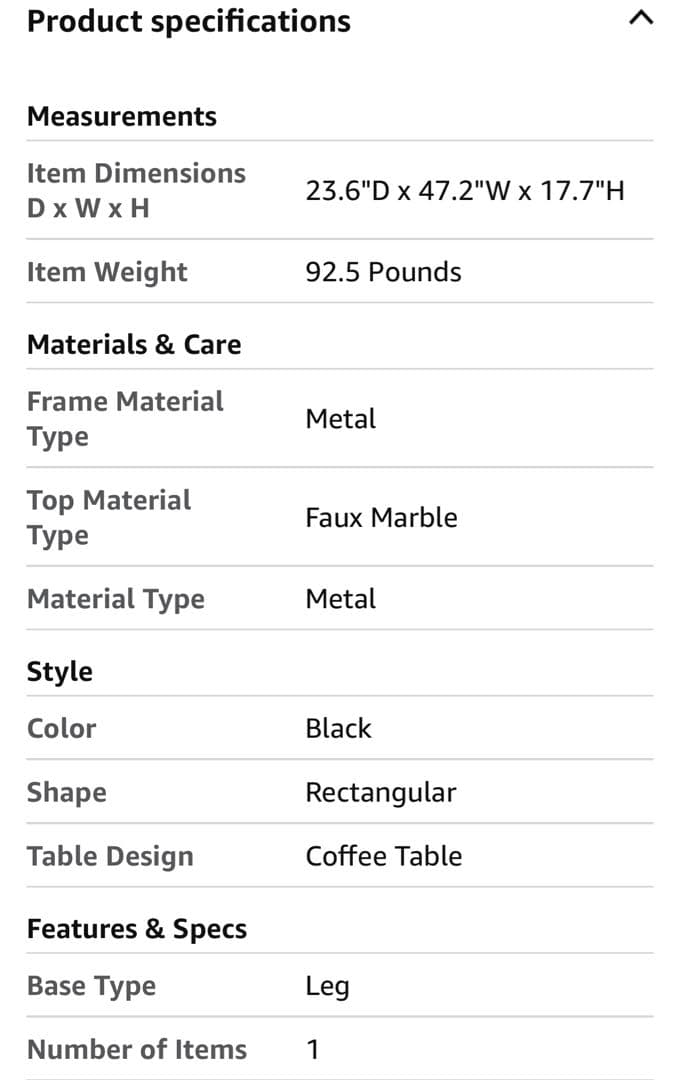 【送料込】ローテーブル ブラック 人工大理石風