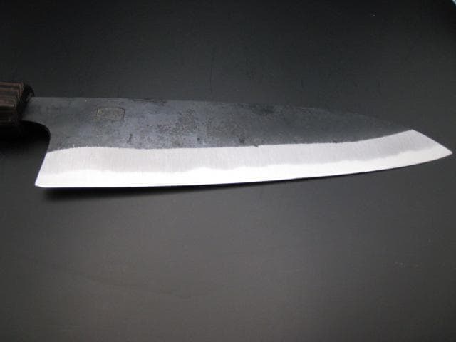 [新品未使用] 三徳包丁180mm 黒打ち仕上げ 白紙1号 ウエンジ 八角