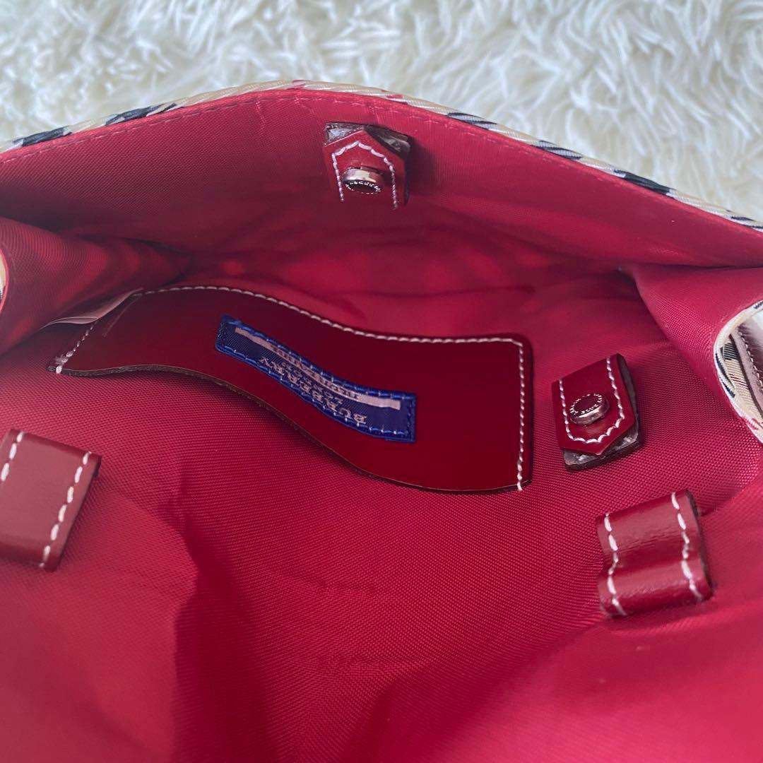 【未使用級✨】バーバリーブルーレーベル ウエストバッグ ノバチェック ベージュ赤