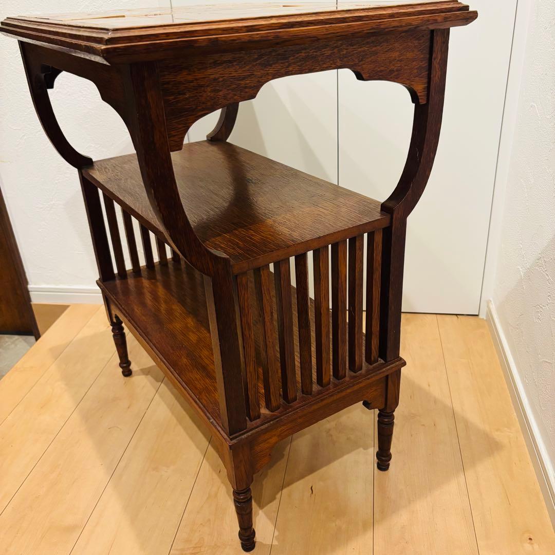 美品 瀬戸焼タイルトップ 戦前アンティークテーブル 大正浪漫 和製家具 日本職人