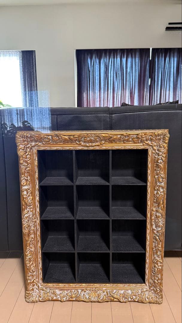 ◆IDEA購入、クラッシック飾り棚 コレクション棚/ゴールドフレーム /サロン◆