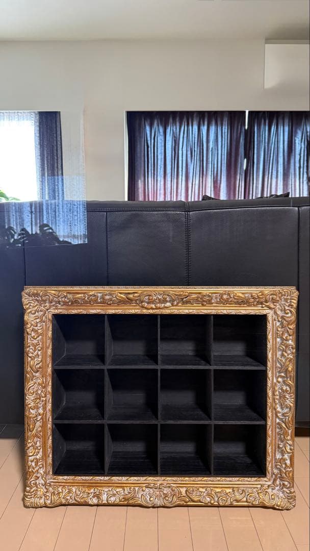 ◆IDEA購入、クラッシック飾り棚 コレクション棚/ゴールドフレーム /サロン◆