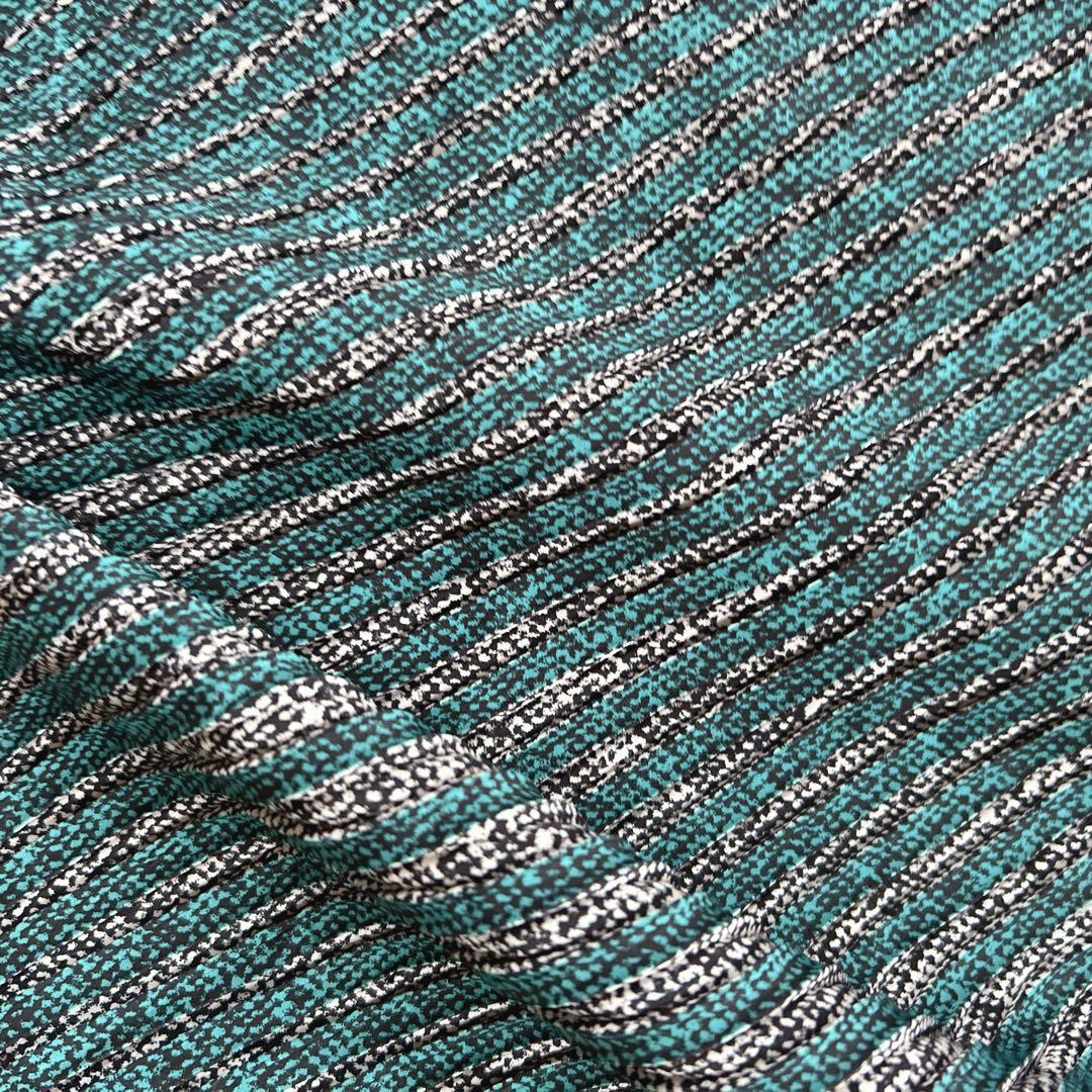 専用　ISSEY MIYAKE プリーツ　バイカラー　ブラウス　変形　グリーン