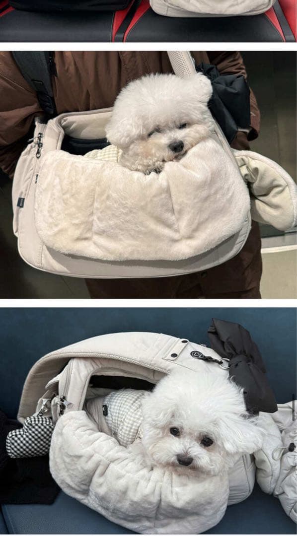 SSOOOK スリングバッグ　アイボリーLバッグが右 ボアブランケット付き