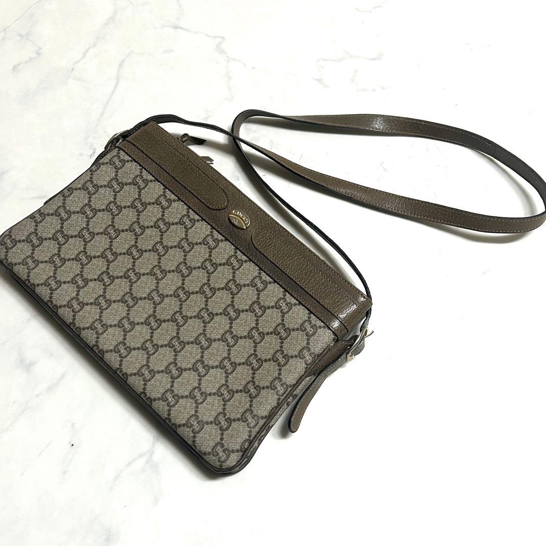 GUCCI✨ショルダーバッグ 2室 GGスプリーム ロゴ金具ギャランティーカード