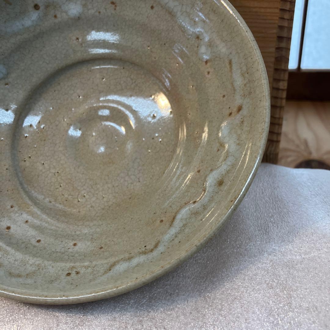 茶道具　茶碗　平茶碗　作者不明　仕覆付　共箱　夜寒焼と推定　S1016CW