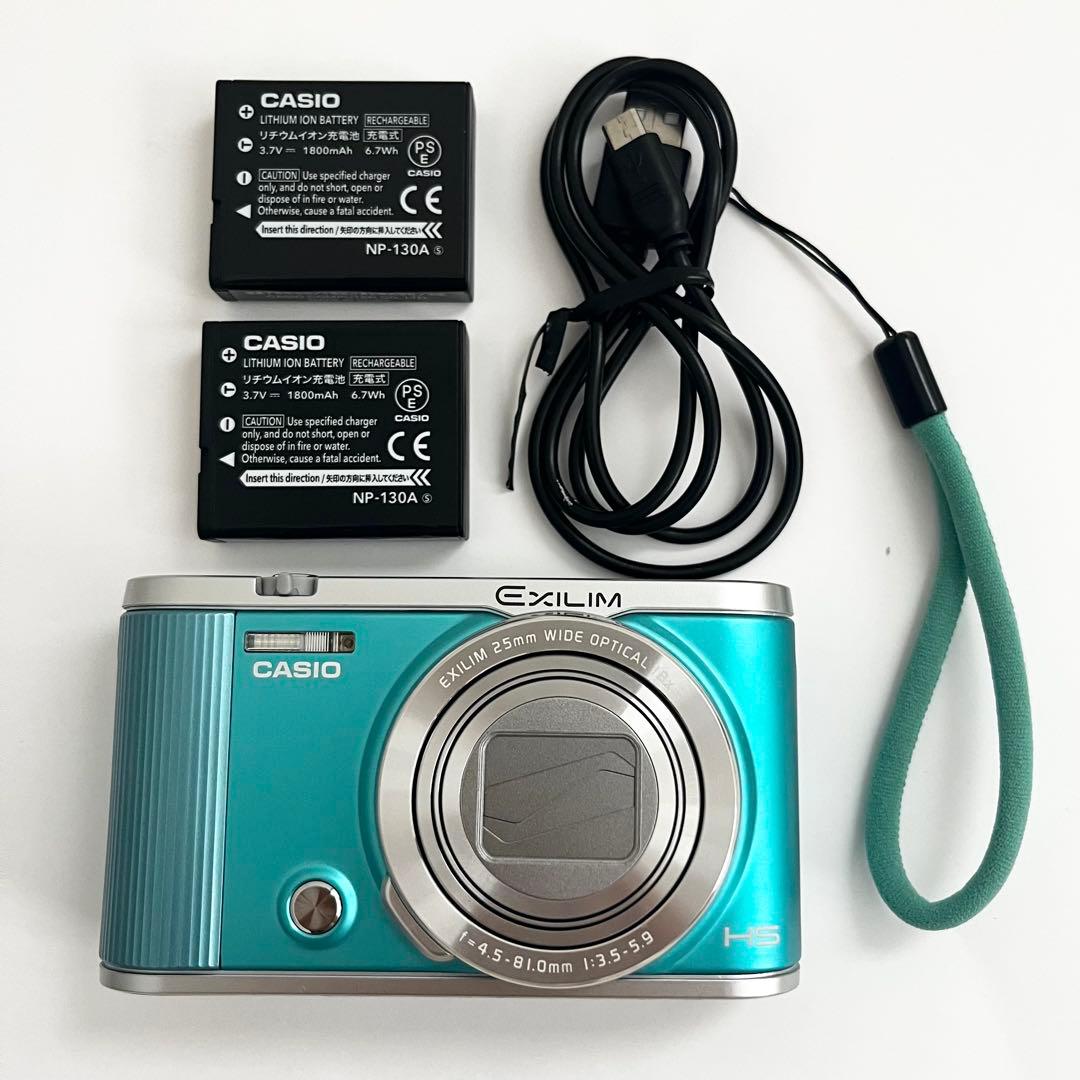 美品 CASIO EXILIM EX-ZR1800 水色 ブルー コンデジ