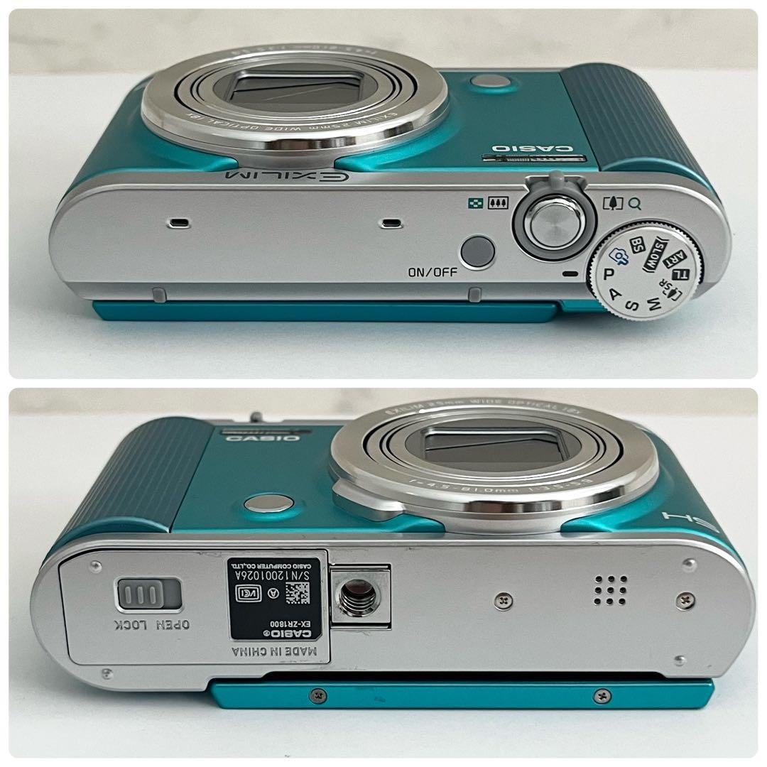 美品 CASIO EXILIM EX-ZR1800 水色 ブルー コンデジ