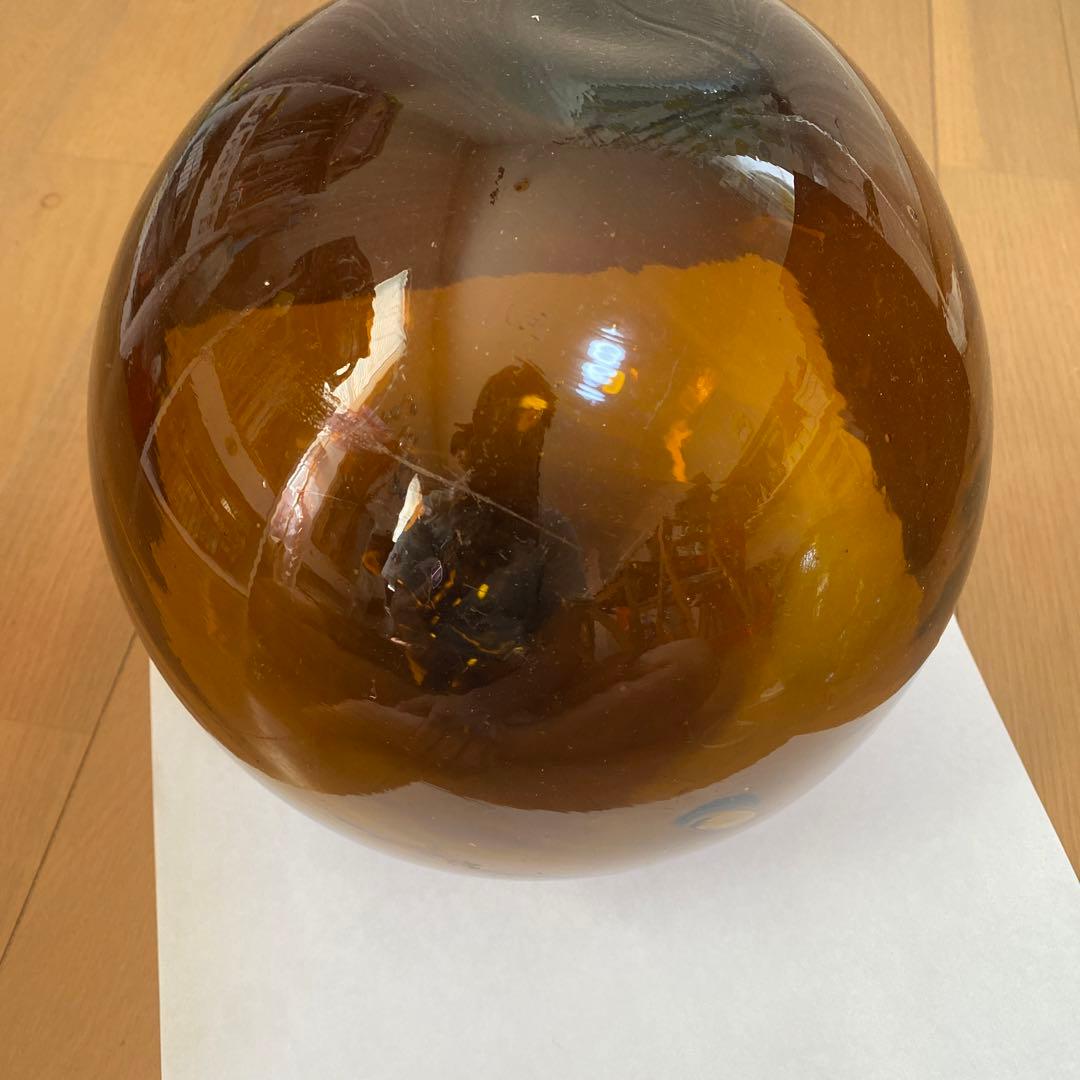 ガラス玉　浮き玉　茶色