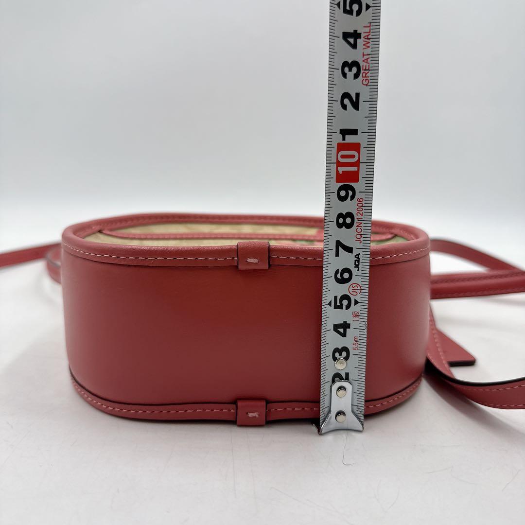 【極美品】coach コーチ ショルダーバッグ 丸型 花柄 ピンク PVC