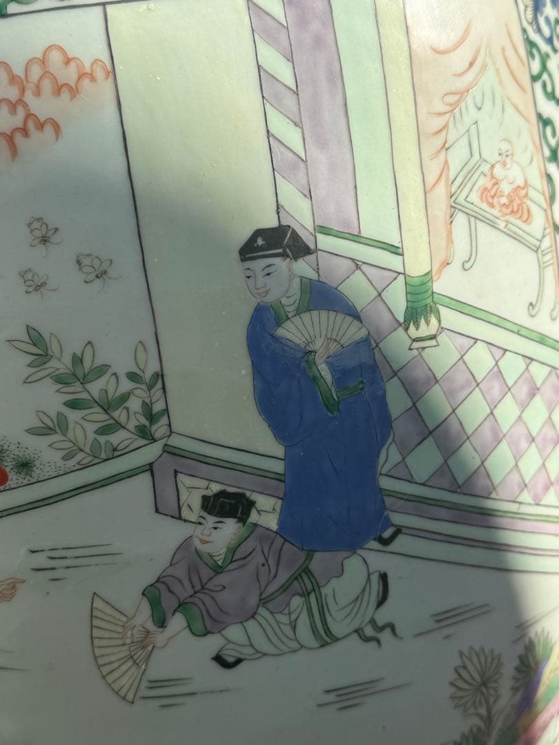 中国　粉彩人物圖　墩① 送料込み260108