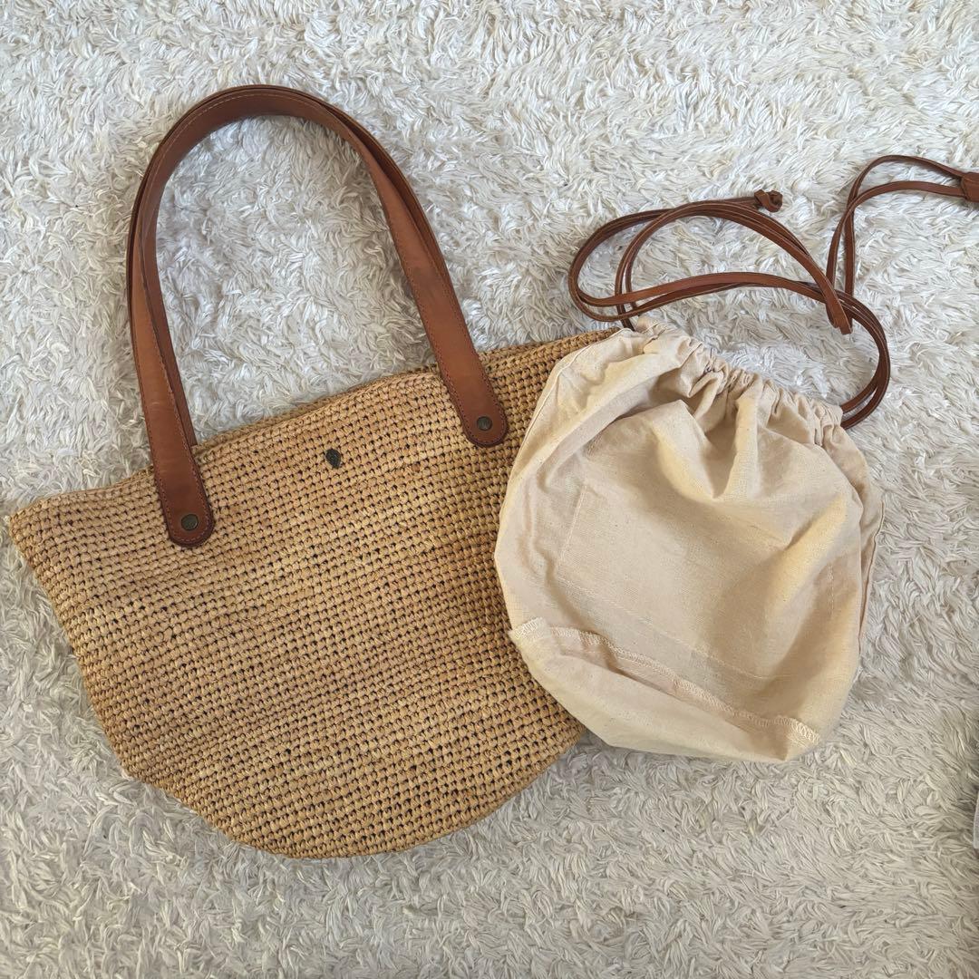 ペコマルくん さま✨ヘレンカミンスキー かごバック 大容量 ラフィア レザー