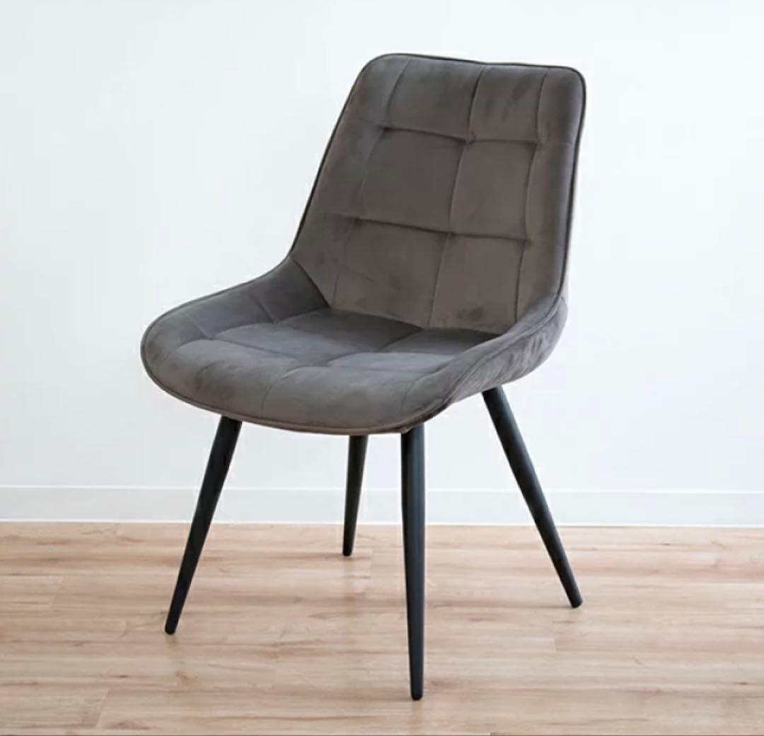 【新品】ベロア生地 スタイリッシュなダイニングチェア 1脚 シンプル モダン 軽