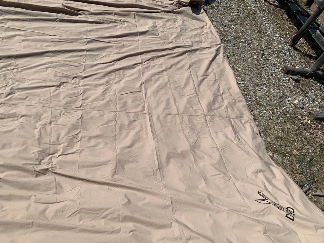 DOD チーズタープ 5m×5m DOD ベージュ ポール付き