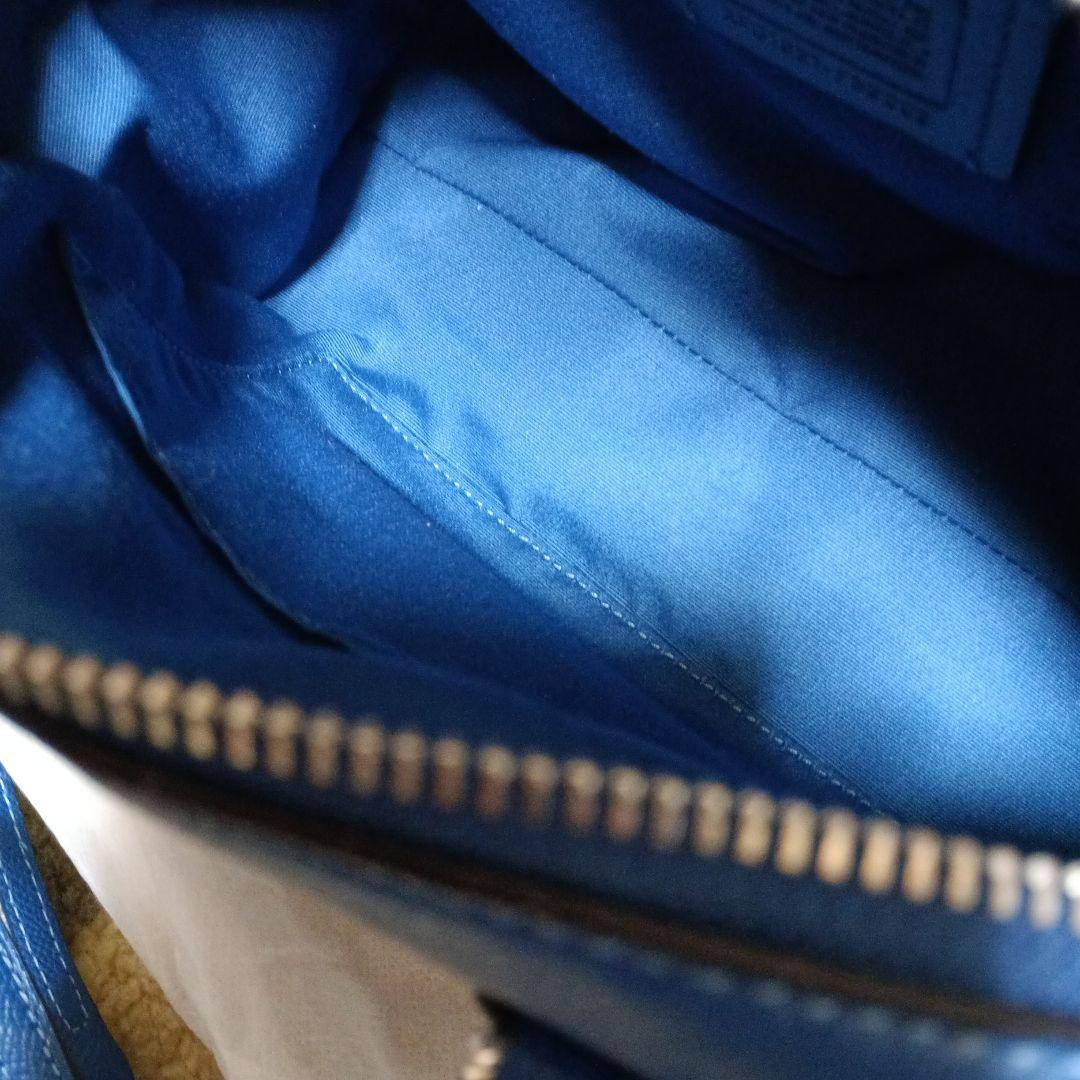 はなまゆです　coach ミニボストン　2wayショルダーバッグ ブルー