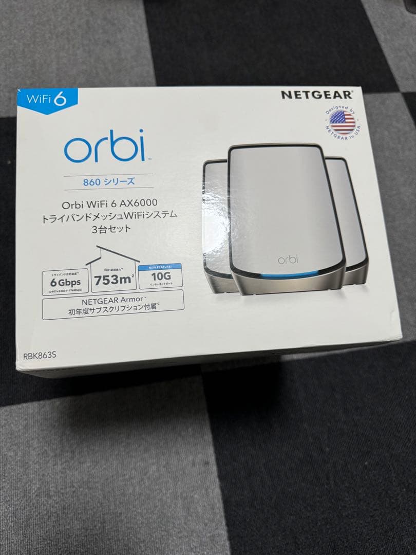 NETGEAR Orbi WiFi6 メッシュWiFi 3台セットRBK863S