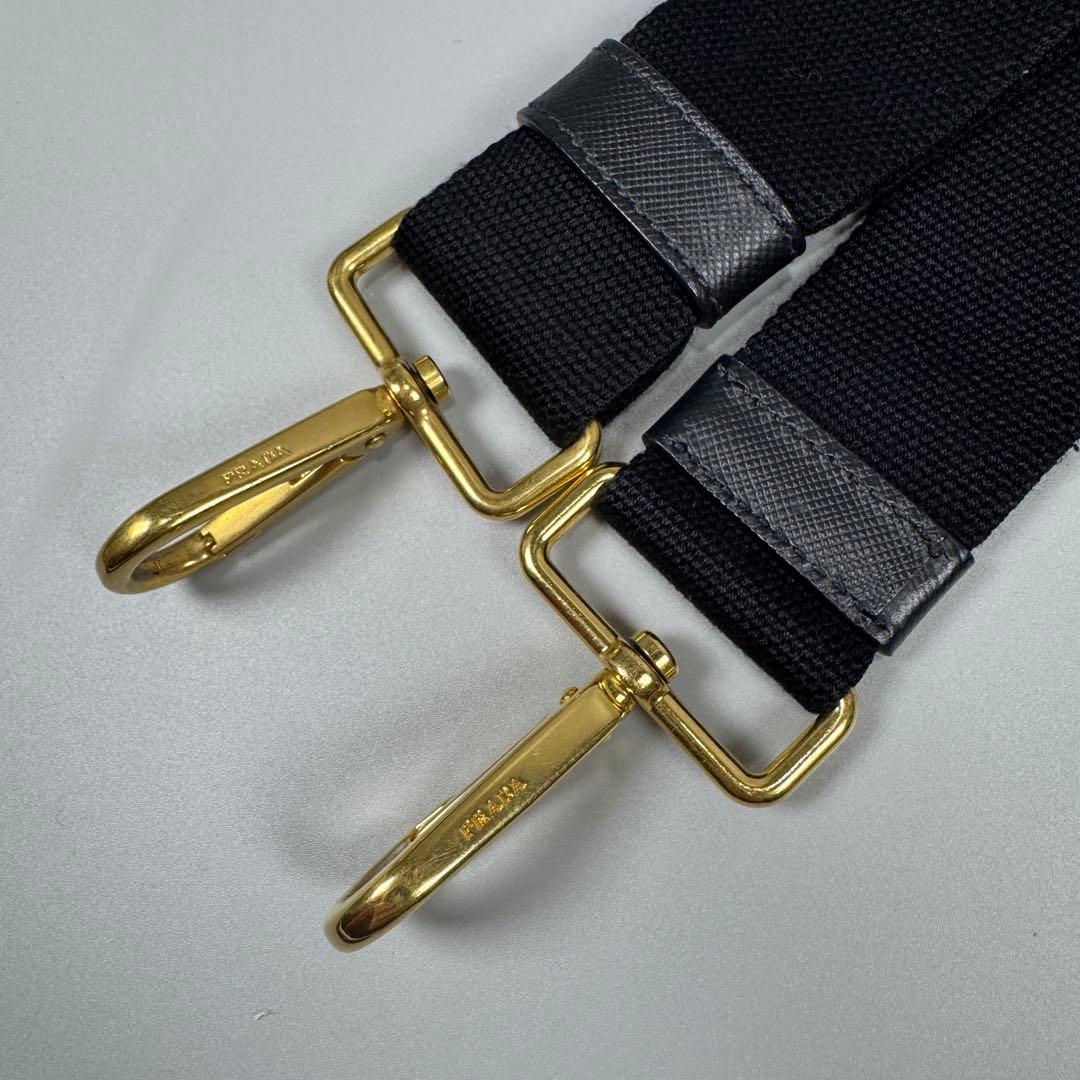 PRADA カナパ S 2way ショルダー付 黒 キャンバス ハンドバッグ