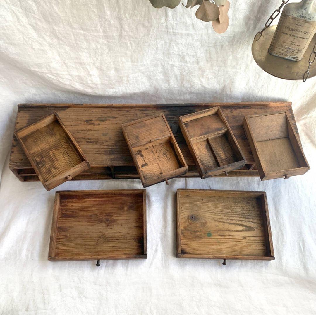 青燕 19世紀後期 時計職人の小引き出し 古道具 ドロワー アンティーク