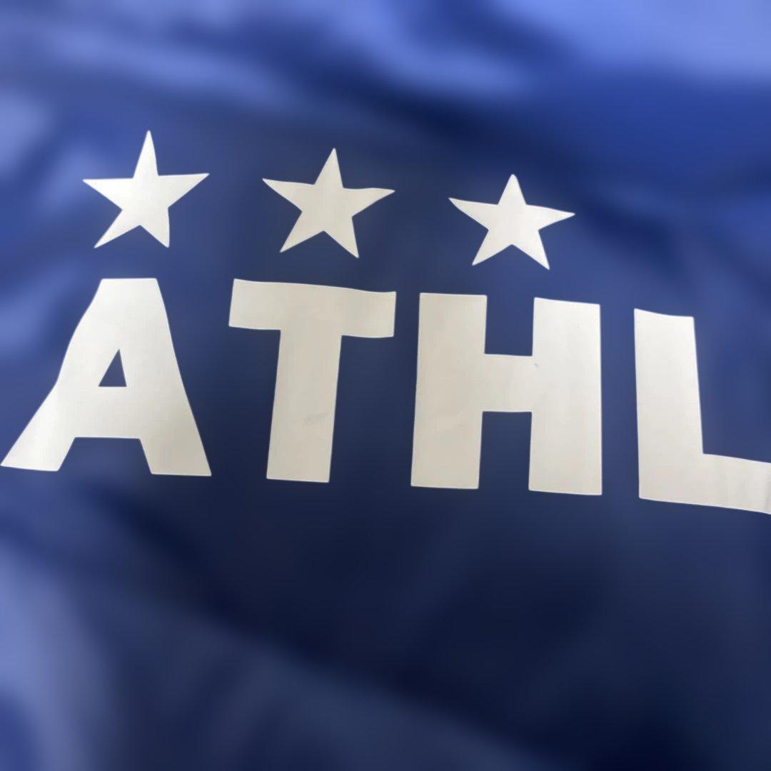 美品　ATHLETA フード付き　ベンチコート 青　防寒　アウター