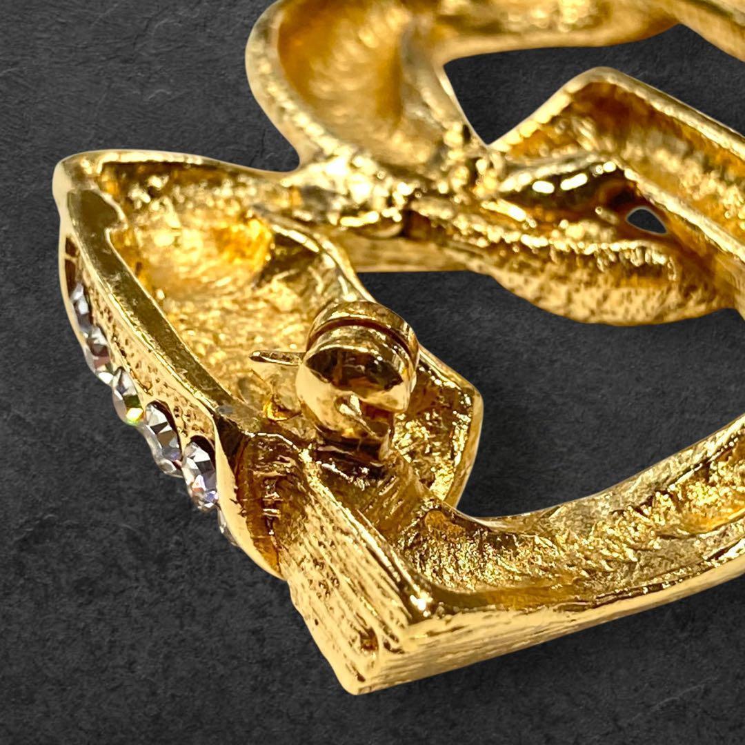 vintage YSL イヴサンローラン ブローチ ストーン ゴールド 146