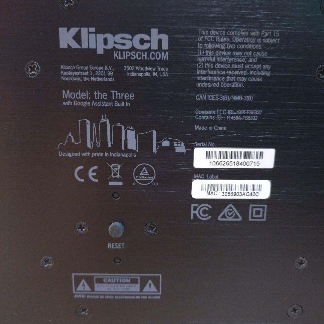 スピーカー・ウーファー Klipsch The Three with Google Assistant