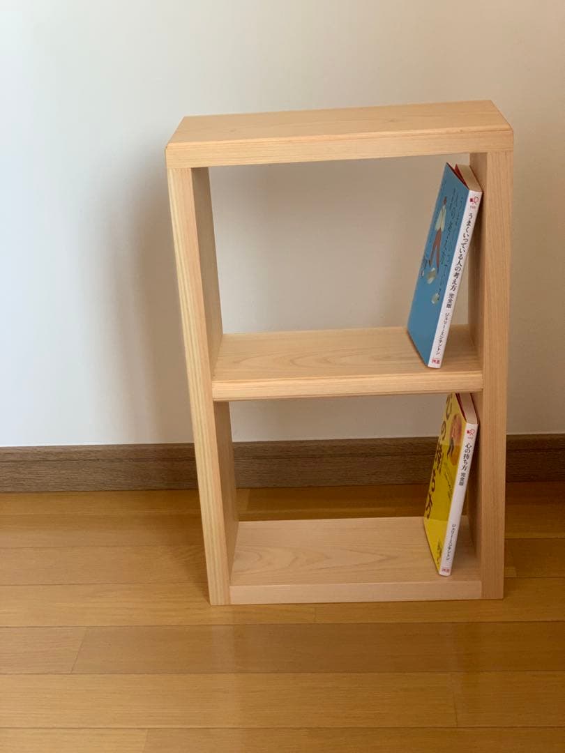 【ヒノキ無垢材】2段カフェシェルフ13cmタイプ アンティークキッチンラック