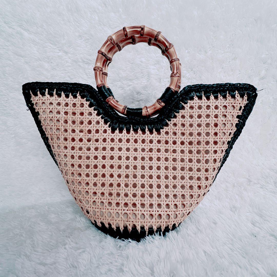 カテリーナベルティーニ バンブーハンドルバッグ かごバッグ ハンドバッグ 竹