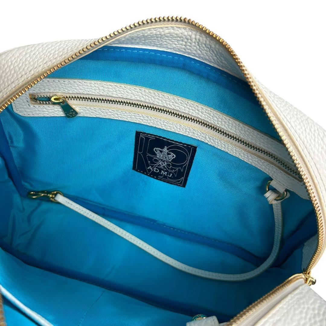 極美品　A.D.M.J　ショルダーバッグ　ボストン　2way　レザー　ロゴ　自立