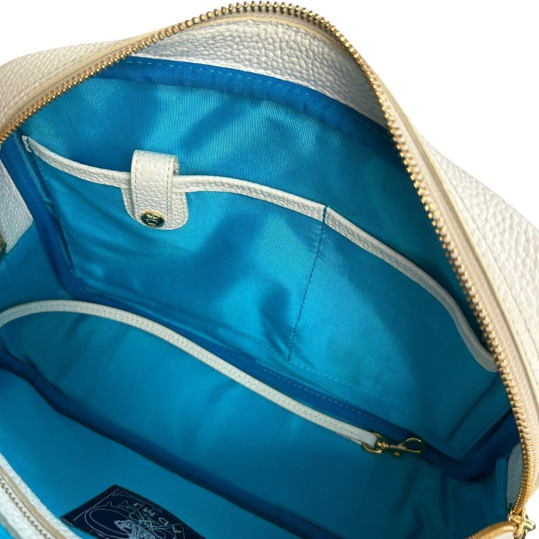 極美品　A.D.M.J　ショルダーバッグ　ボストン　2way　レザー　ロゴ　自立