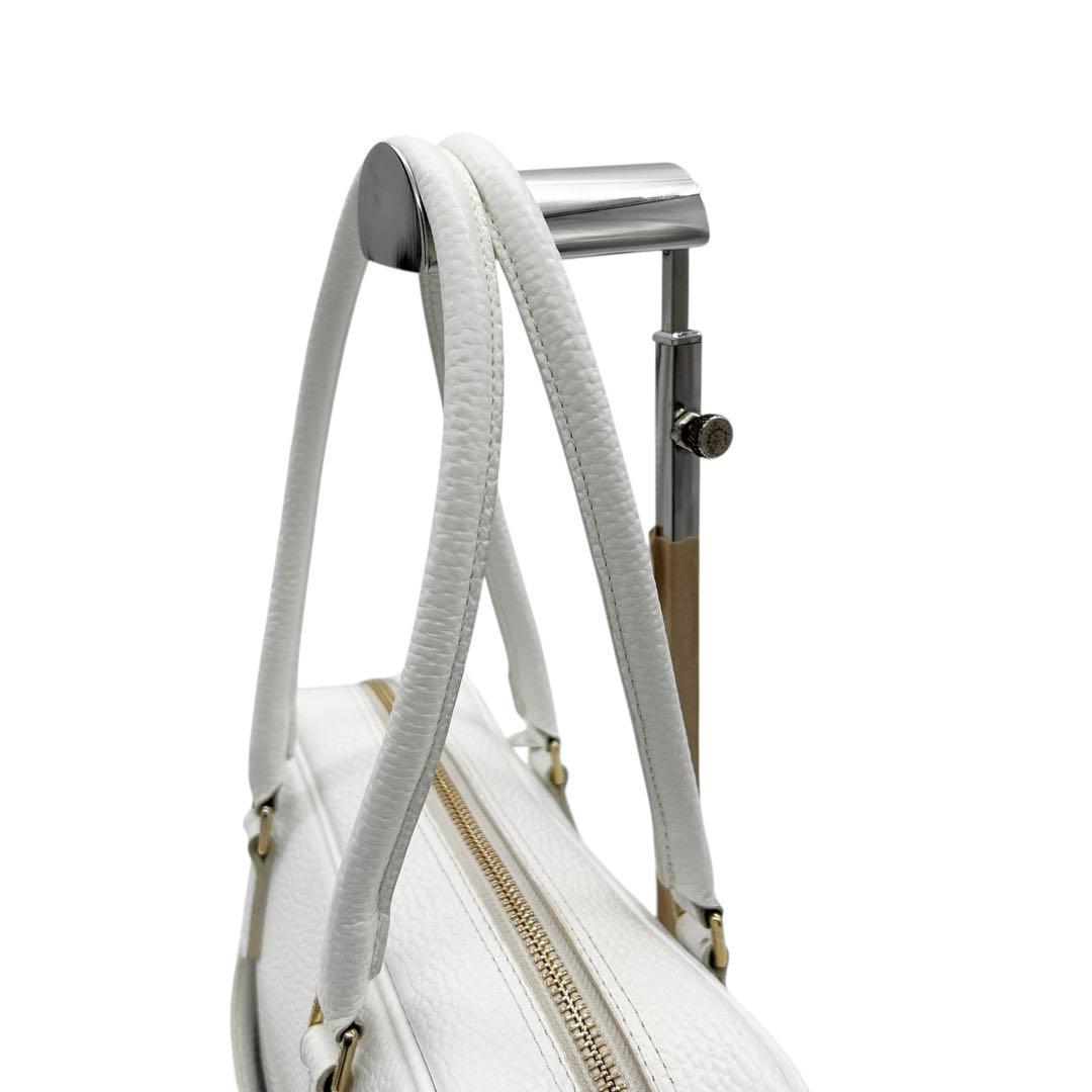 極美品　A.D.M.J　ショルダーバッグ　ボストン　2way　レザー　ロゴ　自立