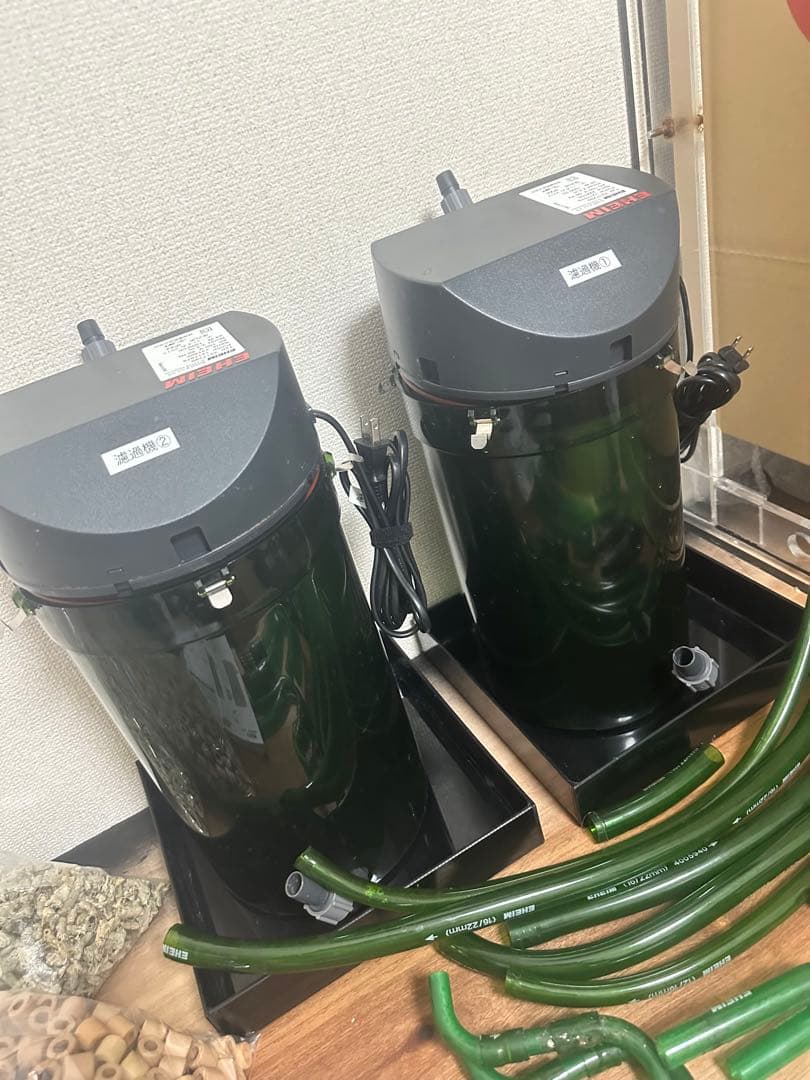 美品　エーハイム 2217 50Hz ダブルタップ・ろ材・ホース　2セット