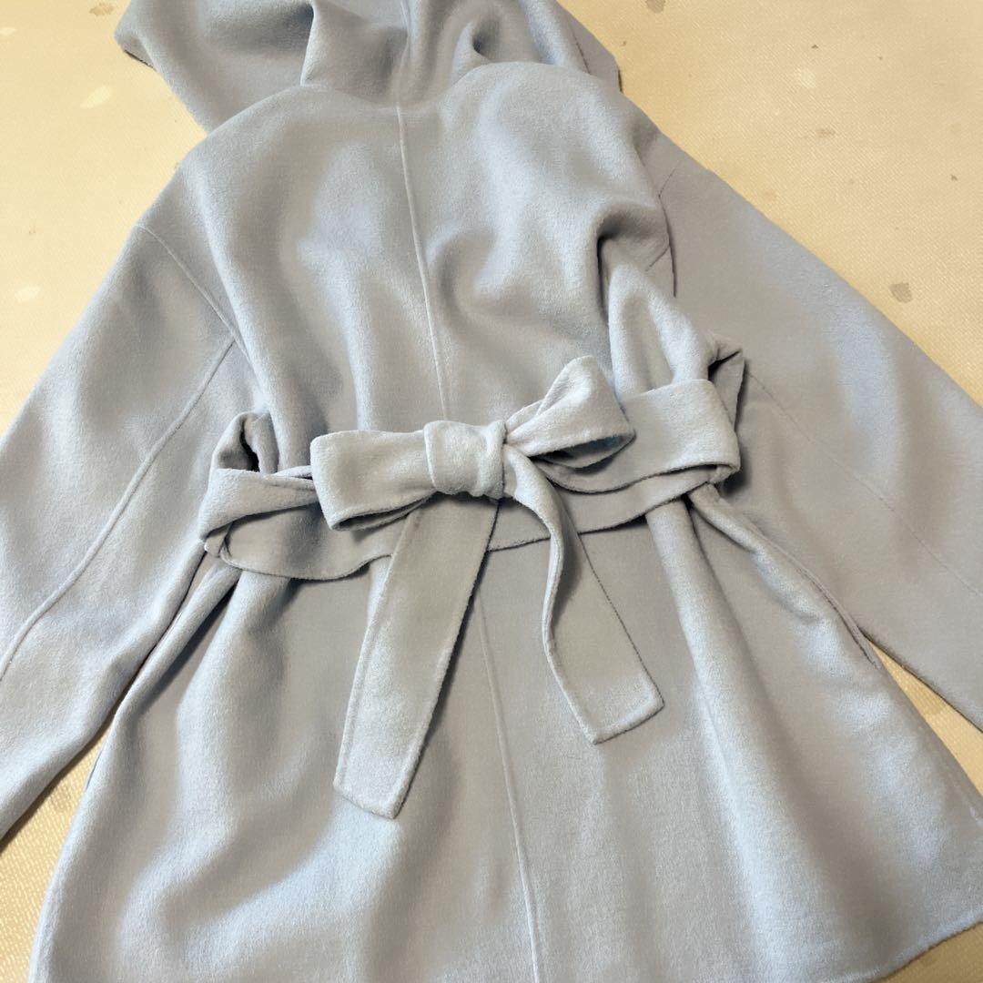 タグ付き　SNIDEL スナイデル フード　リバーショートコート　サックス　M