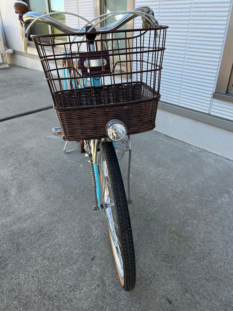 子供用自転車 水色 バスケット付き　22インチ