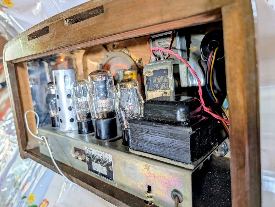 bluetooth付真空管ラジオ昭和レトロ 614A マジックアイ家族団らん