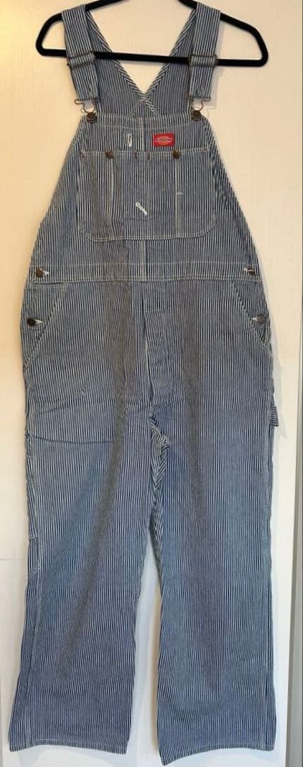 ディッキーズ ヒッコリー ストライプ オーバーオール XLサイズ相当