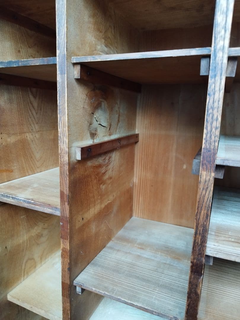 アンティーク　升目　棚　昭和　レトロ