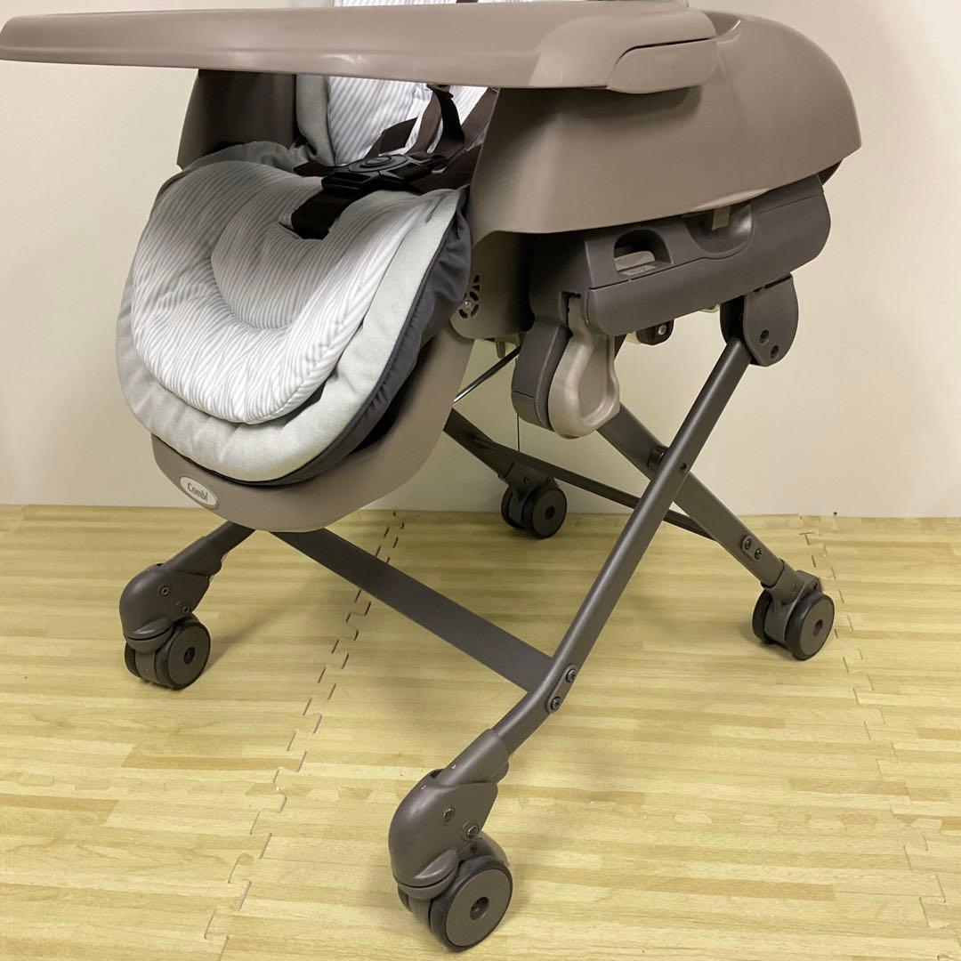 綺麗！コンビ ハイ＆ロー スウィングベッド＆チェア ネムリラ ヒッコリーグレー