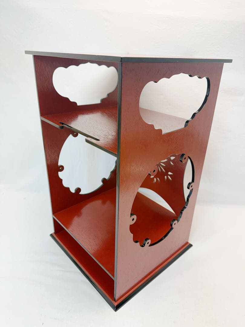 美品 茶道具 雪輪棚 朱塗 一元斎好写 江戸千家 不白流 元箱